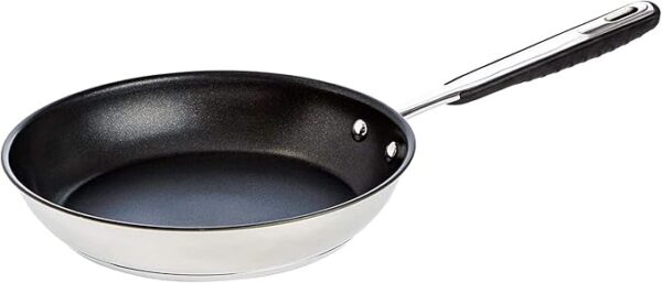 Stainless steel frying pan with non-stick coating